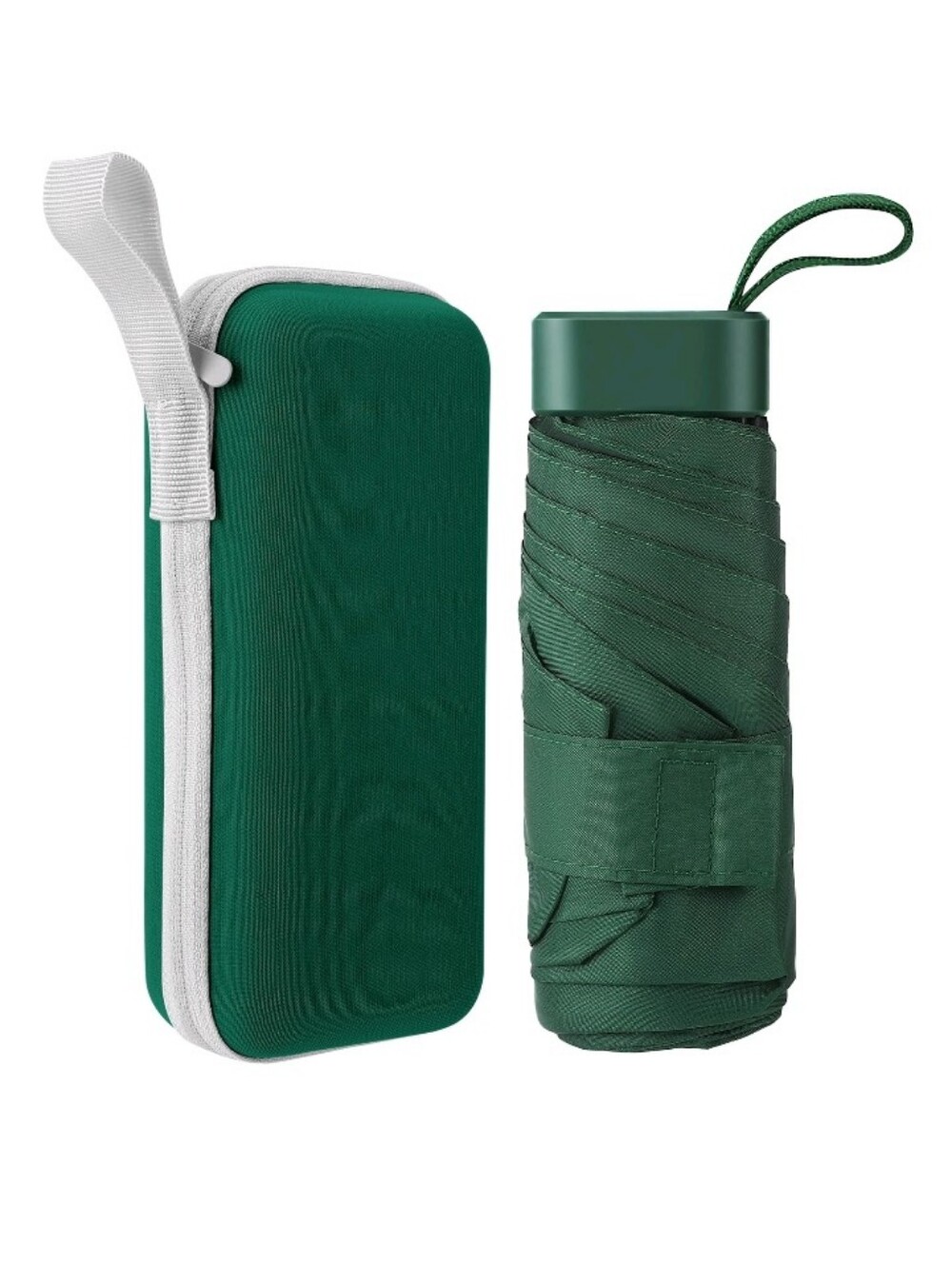 Compact Kelly Green 6 Inch Travel Umbrella - Folding Pocket Umbrella UPf50 NWT